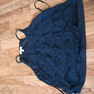 Dark blue tank chop top